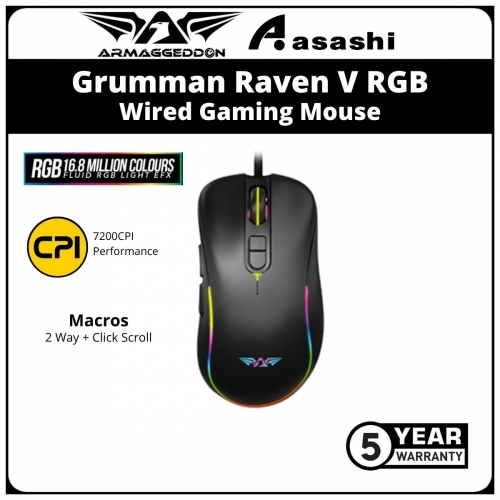 Armaggeddon Grumman Raven V RGB Wired Gaming Mouse