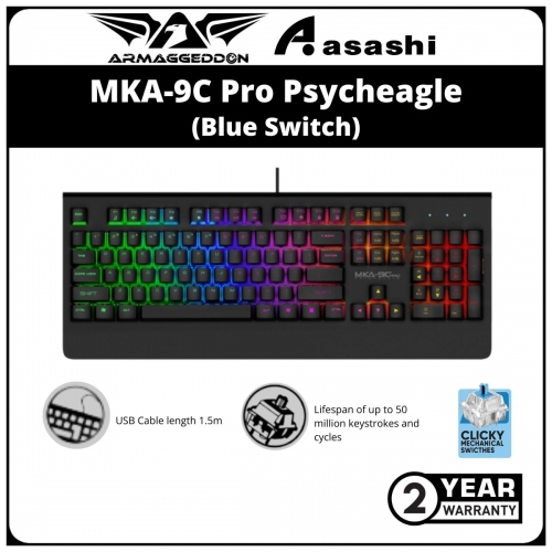 Armaggeddon MKA-9C Pro Psycheagle (104 Keys) Blue Switch Mechanical Keyboard