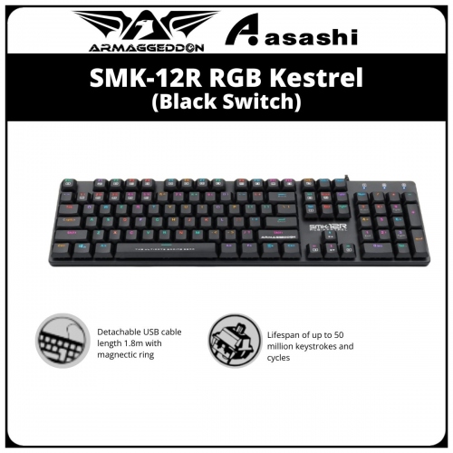 Armaggeddon SMK-12R RGB Kestrel Black Switch Mechanical Keyboard