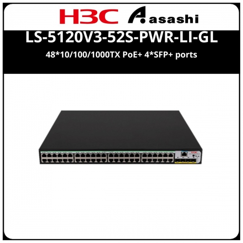 H3C LS-5120V3-52S-PWR-LI-GL 48*10/100/1000TX PoE+ 4*SFP+ ports