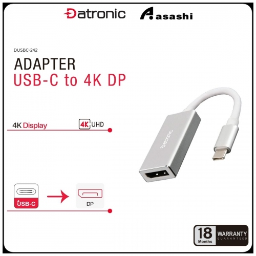Datronic DUSBC-242 USB-C to 4K Display Port Adapter - 18Months Warranty