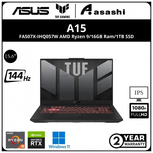 Asus TUF A15 FA507X-IHQ057W Gaming Notebook - (AMD Ryzen 9-7940HS/16GB D5 4800Mhz(8*2)/1TB SSD/15.6
