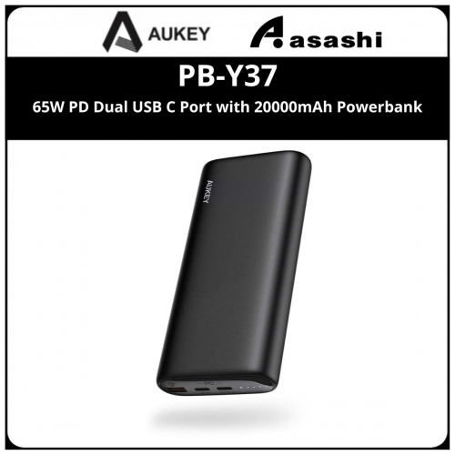 AUKEY PB-Y37 65W PD Dual USB C Port with 20000mAh Powerbank