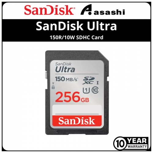 Sandisk (SDSDUNC-256G-GN6IN) Ultra 256GB UHS-I Class10 SDXC Card (Up to 150MB/s Read Speed)