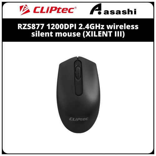 Cliptec RZS877 1200DPI 2.4GHz wireless silent mouse (XILENT III)- Black