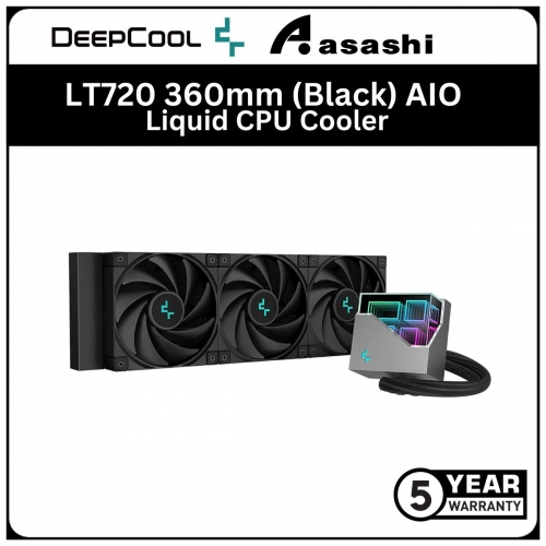 Deepcool LT720 360mm (Black) AIO Liquid CPU Cooler - 5 Yrs Warranty