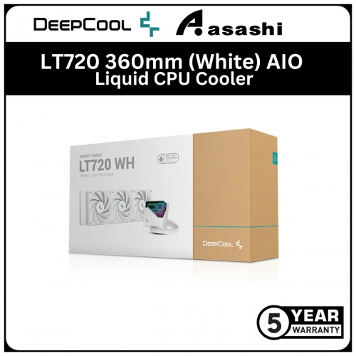 Deepcool LT720 360mm (White) AIO Liquid CPU Cooler - 5 Yrs Warranty