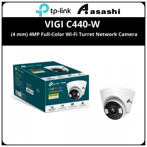 TP-Link VIGI C440-W (4 mm) 4MP Full-Color Wi-Fi Turret Network Camera