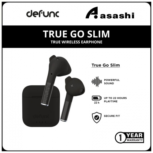 Defunc TRUE GO SLIM True Wireless Earphone - Black (1 yrs Limited Hardware Warranty)