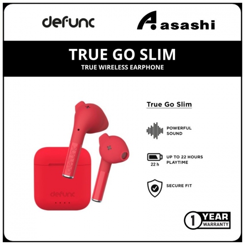 Defunc TRUE GO SLIM True Wireless Earphone - Red (1 yrs Limited Hardware Warranty)