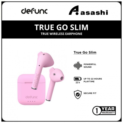 Defunc TRUE GO SLIM True Wireless Earphone - Pink (1 yrs Limited Hardware Warranty)