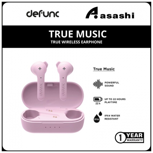 Defunc TRUE MUSIC True Wireless Earphone - Pink (1 yrs Limited Hardware Warranty)