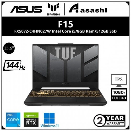 Asus TUF FX507Z-C4HN027W Gaming Notebook - (Intel Core i5-12500H/8GB D4 3200Mhz(1 Extra Slot)/512GB SS(1 Extra M.2)/15.6