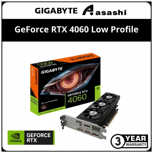 GIGABYTE GeForce RTX 4060 Low Profile 8GB GDDR6 Graphic Card (GV-N4060OC-8GL)