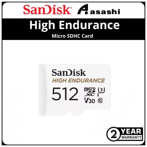 Sandisk (SDSQQNR-512G-GN6IA) 512GB UHS-I U3 V30 Class10 High Endurance Video Monitoring MicroSDXC Card - Up to 100MB/s Read Speed,40MB/s Write Speed