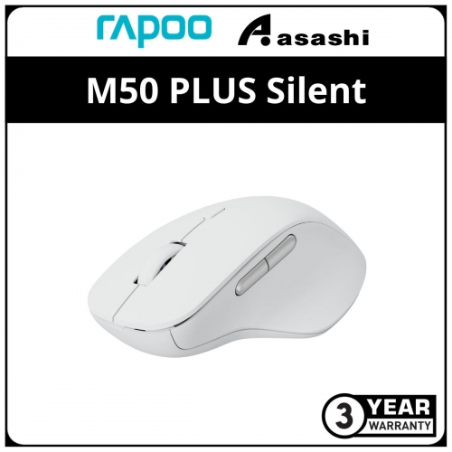 Rapoo M50 PLUS Silent (White) Wireless Mouse - 3Y