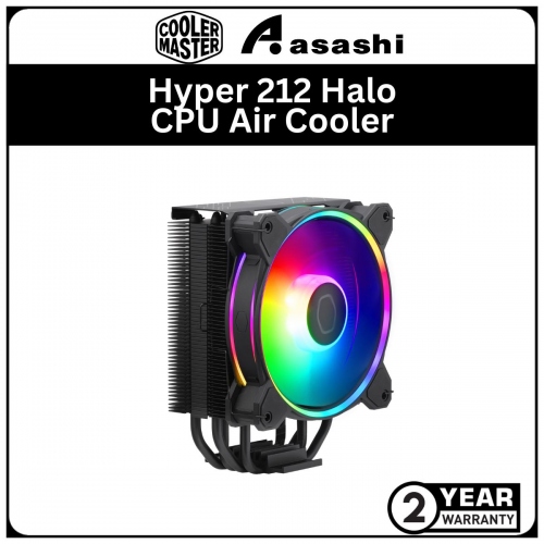 Cooler Master Hyper 212 Halo (Black) CPU Air Cooler - 2 Years Warranty (LGA1700 Ready)
