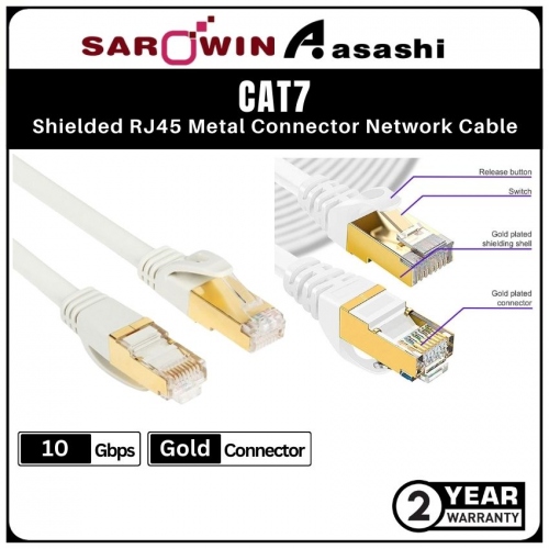 Sarowin CAT7 (20.0M) Shielded RJ45 Metal Connector 10Gbps Network Cable