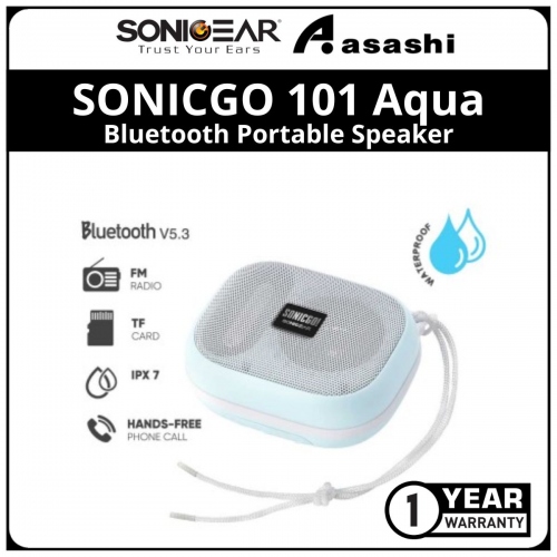 Sonic Gear SONICGO 101 Aqua IPX 7 Waterproof Picnic Bluetooth Portable Speaker With Phone Answering - Mint