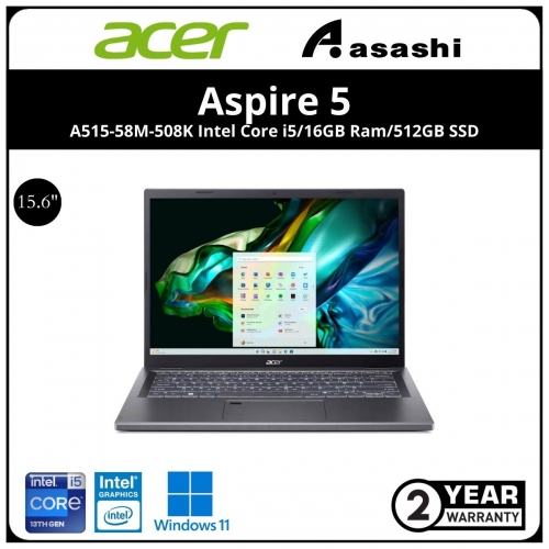 Acer Aspire 5 A515-58M-508K Notebook (Intel Core i5-1335U/16GB DDR5 OB (No Slot)/512GB SSD/Intel Graphic/15.6