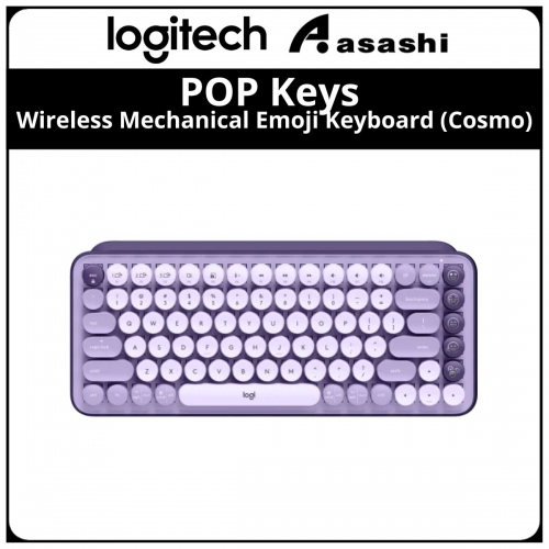 Logitech POP Keys Wireless Mechanical Emoji Keyboard - Cosmos Lavender