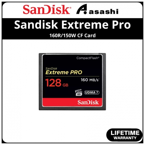 Sandisk Extreme Pro 128GB VPG-65 CF Card - Up to 160MB/s Read Speed, 150MB/s Write Speed SDCFXPS-128G-X46
