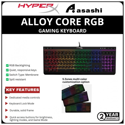 HP HyperX Alloy Core RGB Gaming Keyboard-(4P4F5AA) 2 Years Warranty
