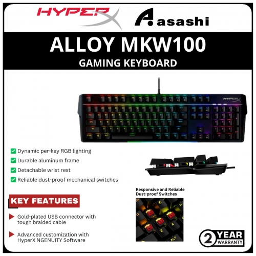 HP HyperX Alloy MKW100 RGB Gaming Keyboard-(4P5E1AA) 2 Years Warranty