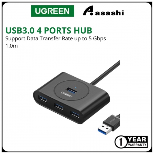 UGREEN 20291 USB 3.0 HUB 1M (BLACK)