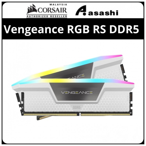 Corsair Vengeance RGB White DDR5 32GB(2x16GB) 5600MHz CL40 XMP Support Performance PC Ram - CMH32GX5M2B5600C40W