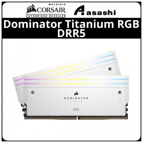 Corsair Dominator Titanium White RGB DDR5 32GB(2x16GB) 7200MHz CL34 XMP Support Performance PC Ram - CMP32GX5M2X7200C34W