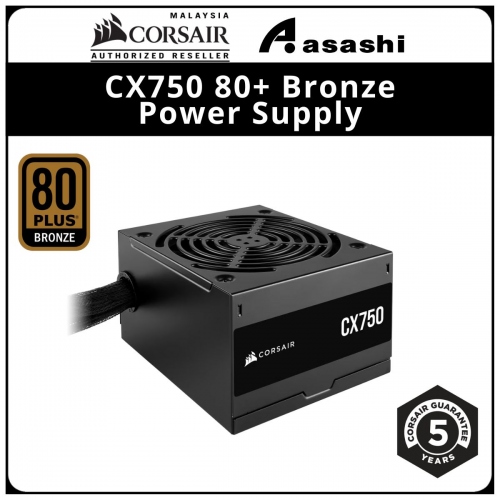 Corsair CX750 750W 80+ Bronze Power Supply (5 Years Warranty)