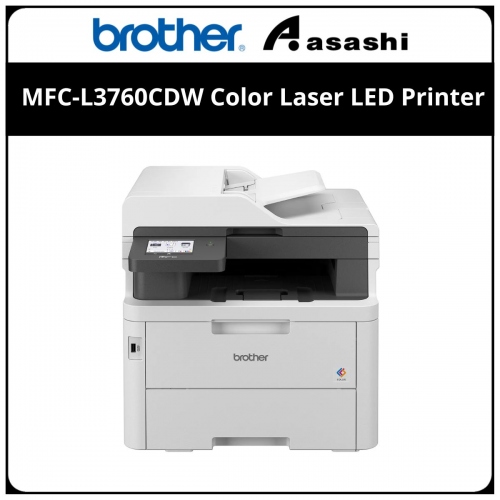 Brother MFC-L3760CDW Color Laser LED Printer (Print up to 27ppm/Scan/Copy/Fax/Duplex/USB Printing/Network/Wireless/ADF/3 Yrs Warranty)
