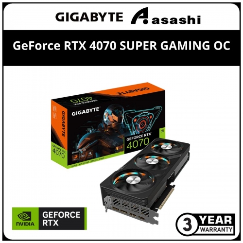 GIGABYTE GeForce RTX­­ 4070 SUPER GAMING OC 12GB Graphic Card (GV-N4070SGAMING OC-12GD)