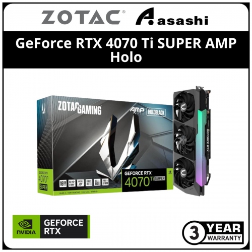 ZOTAC GAMING GeForce RTX 4070 Ti SUPER AMP Holo 16GB GDDR6X Graphic Card (ZT-D40730F-10P)
