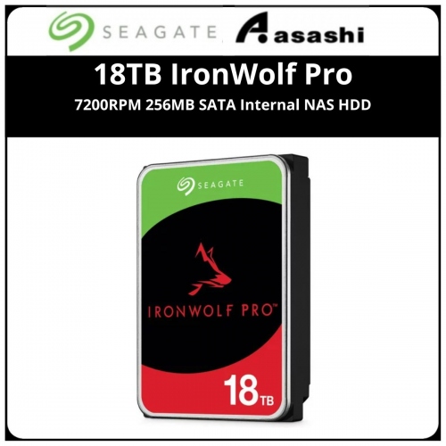 Seagate 18TB IronWolf Pro 7200RPM 256MB SATA Internal NAS HDD (ST18000NT001)