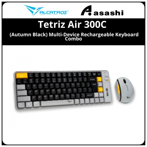 Alcatroz Tetriz Air 300C (Autumn Black) Multi-Device Rechargeable Keyboard Combo