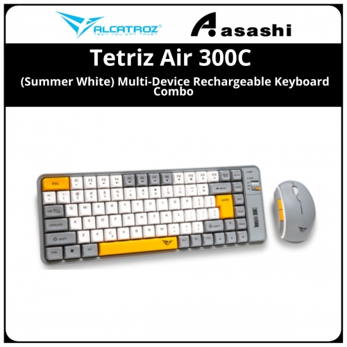 Alcatroz Tetriz Air 300C (Summer White) Multi-Device Rechargeable Keyboard Combo