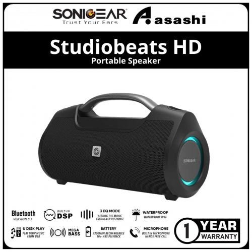 Sonic Gear Studiobeats HD l High Definition Audio with Mega Bass Portable Speaker