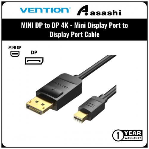 VENTION MINI DP to DP (2.0M) 4K Mini Display Port to Display Port Cable