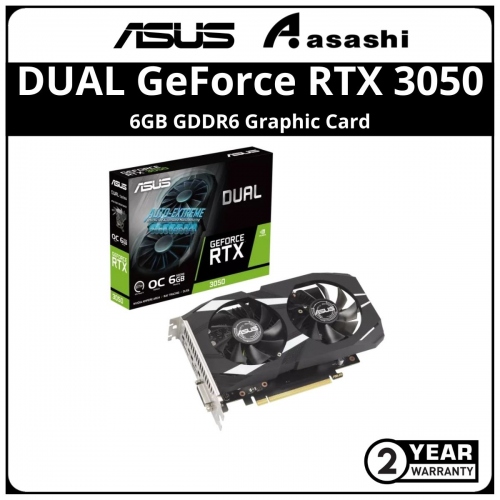 ASUS DUAL GeForce RTX 3050 OC Edition 6GB GDDR6 Graphic Card (DUAL-RTX3050-O6G)