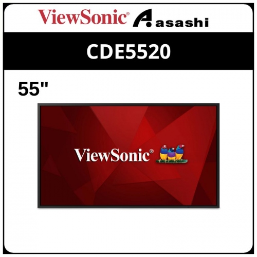 ViewSonic CDE5520 55” Premium 4K Large Format Presentation Display (RS232 IR Pass-Thru, HDMI CEC Control, Embedded Media Player for Web Surfing, USB Multimedia Playback, Android Media Player)