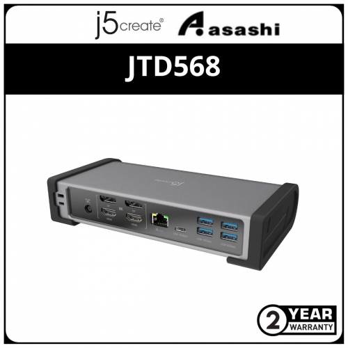 J5Create JTD568 Thunderbolt 4 Quad Display Docking Station (2 yrs Limited Hardware Warranty)