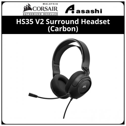 Corsair HS35 Surround V2 Wired Gaming Headset - Carbon (3.5mm+USB 7.1 Adapter) CA-9011386-AP