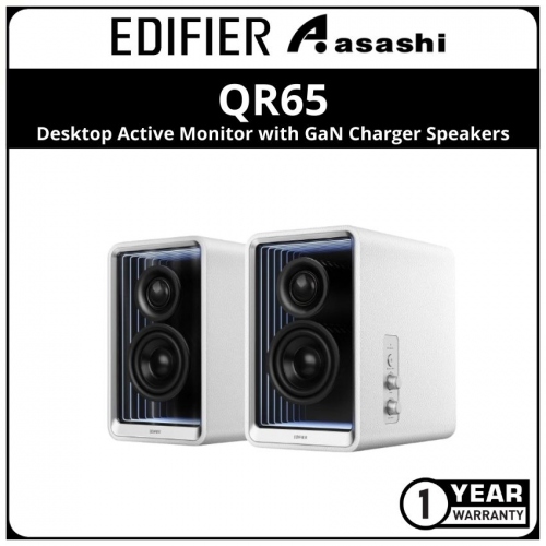 Edifier QR65 - White Desktop Active Monitor with GaN Charger Speakers (1 yrs Limited Hardware Warranty)