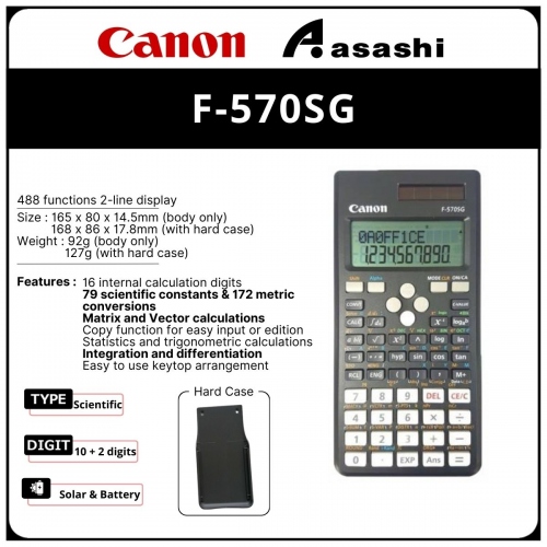 Canon F-570SG Scientific Calculator with 488 Functions