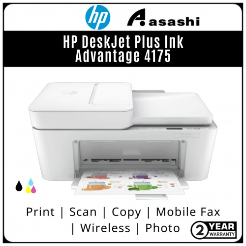HP DeskJet Plus Ink Advantage 4175 Print,Scan,Copy,Wireless, Photo, Mobile Fax Printer (Online Warranty Registration 2 Yrs)