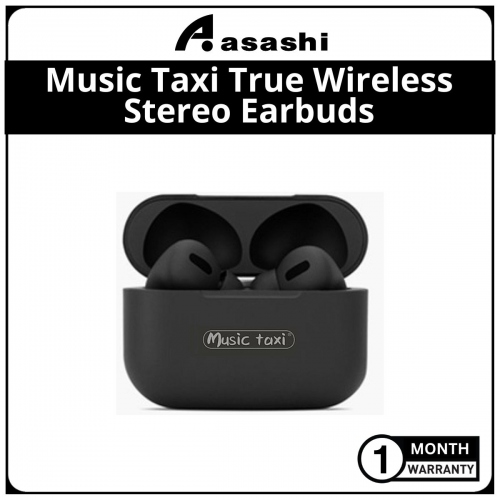 Music Taxi True Wireless Stereo Earbuds - Black (1 Month Warranty)