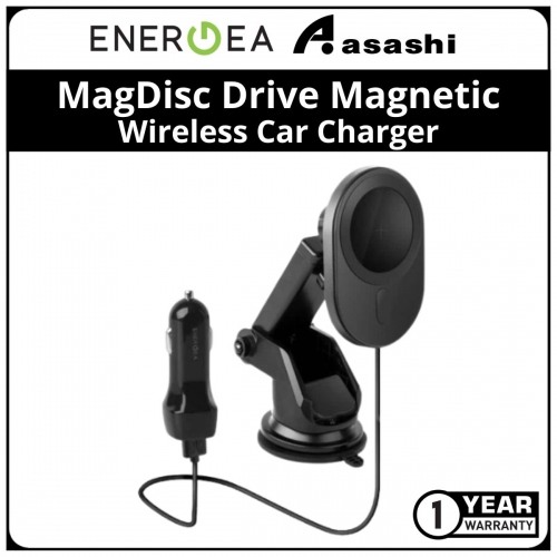 Energea MagDisc Drive Magnetic Wireless Car Charger Airvent / Dashboard / Windscreen Mount (1yrs Limited Hardware Warranty)