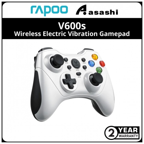 Rapoo V600s (White) Wireless Electric Vibration Gamepad - 2Y